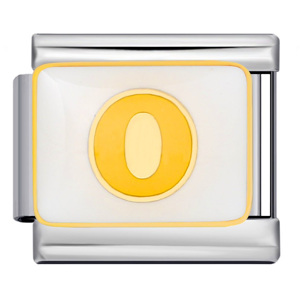 Wholesale 10pcs Italian Charm Bracelet 9mm DIY Splicing Colorful Oil-Drip Letters Stainless Steel Composable Bracelet