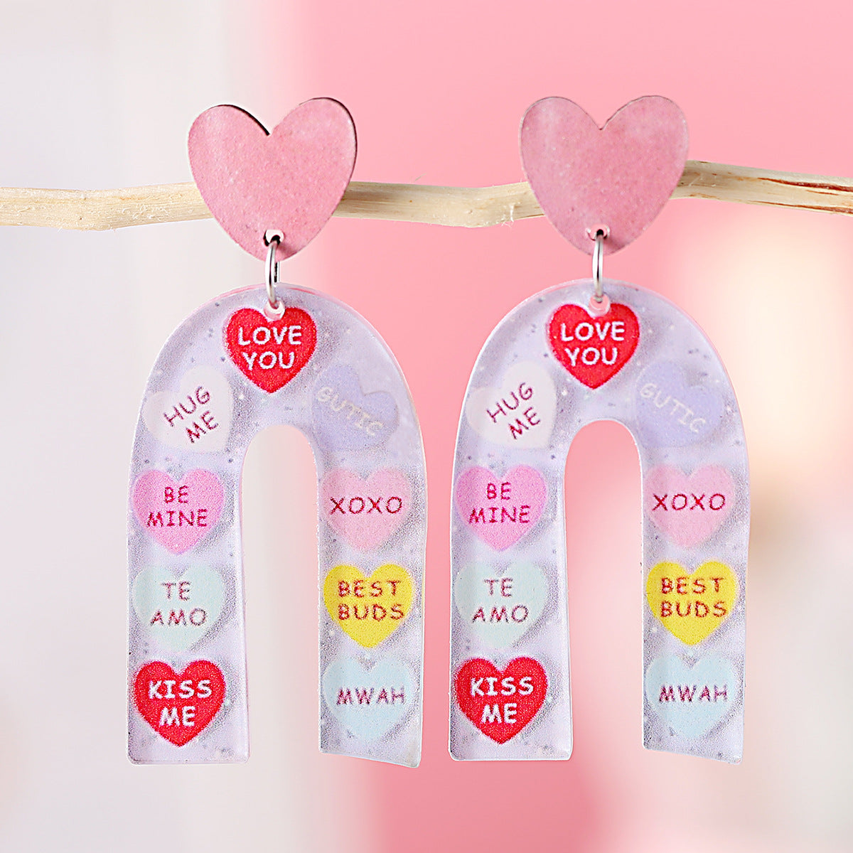 Wholesale  Valentine's Day love sequins pendant earrings