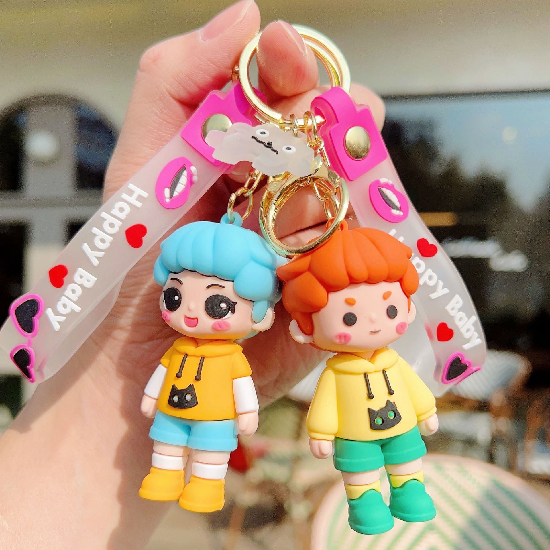 Wholesale Creative Keychain Cartoon Fashion Boy Girls Eco-Friendly PVC Keychain ACC-KC-WenChuan003