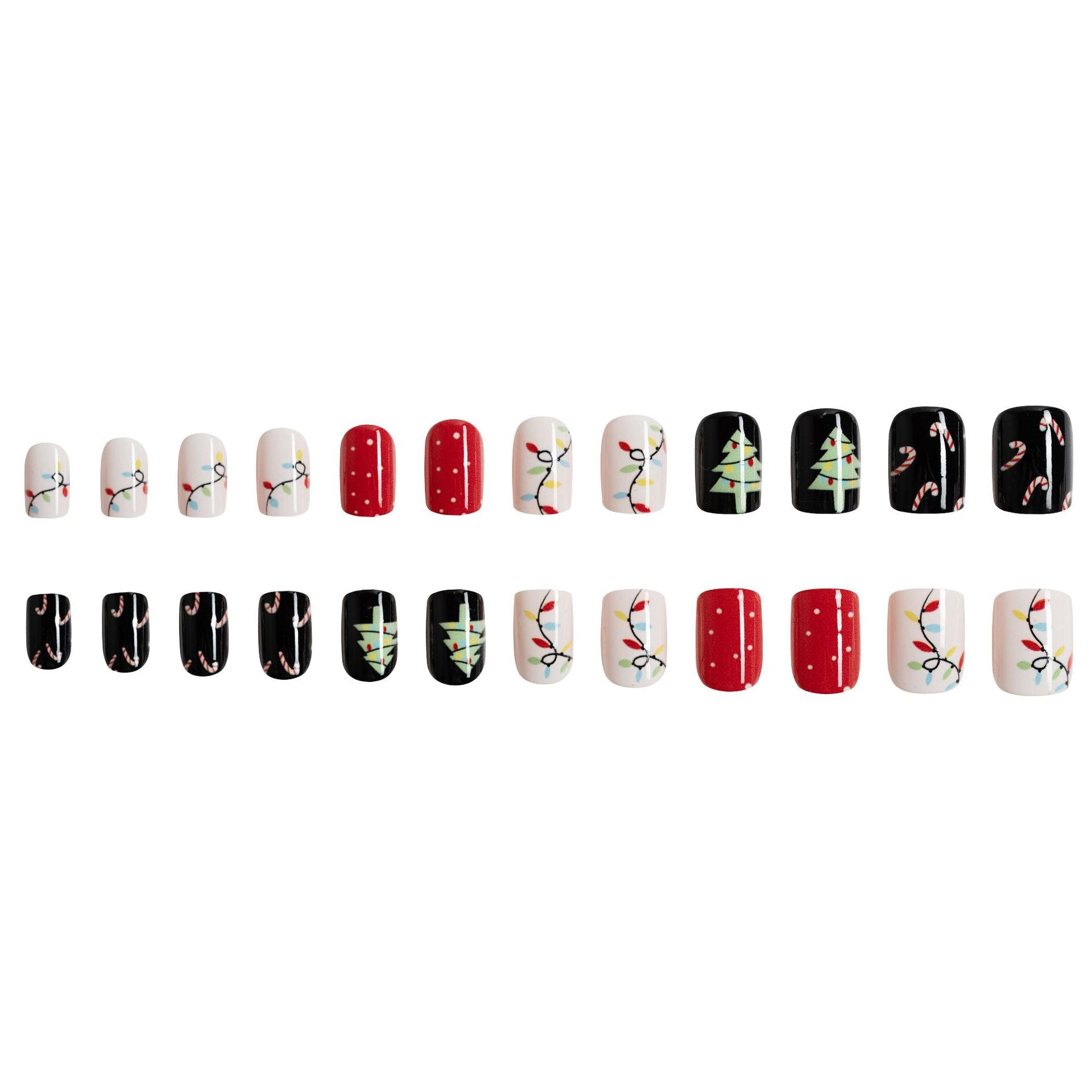 Wholesale 24 Pieces/box Christmas Press-on Nails Kits Nail Stickers ACC-NS-GuaiXL097