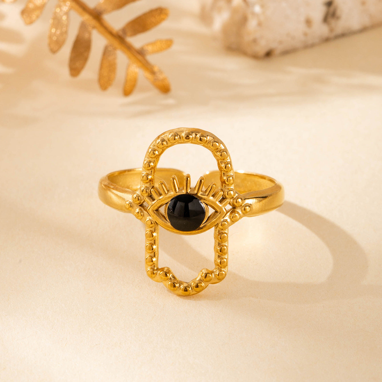 Wholesale Titanium Steel All-match Devil's Eye Titanium Steel Open Ring