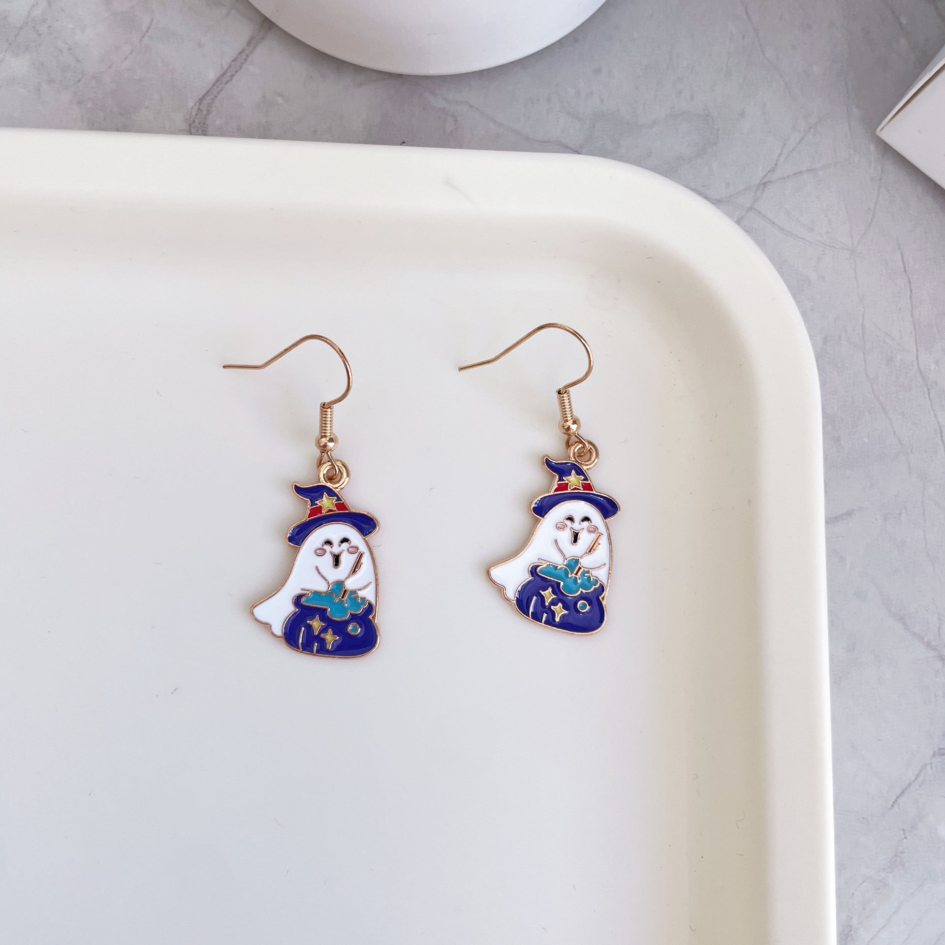 Wholesale Halloween pumpkin skull earrings  cartoon ghost bat earrings