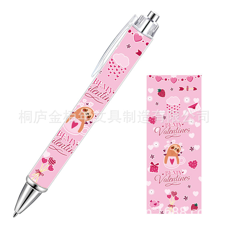 Wholesale Pink Bow Heart Roll Paper Ballpoint Pen