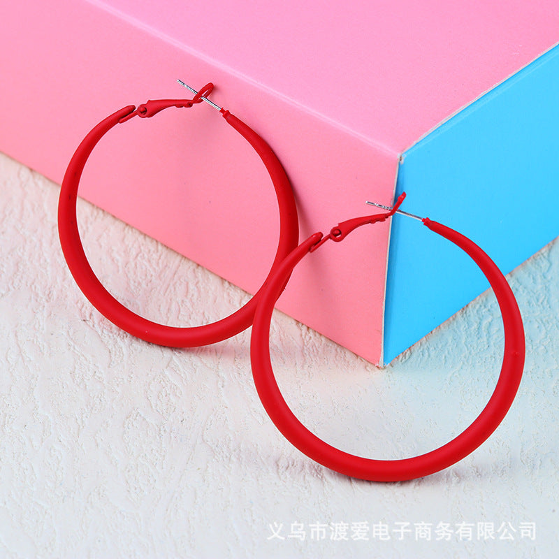 Wholesale Alloy Colorful Paint Simple Geometric Earrings