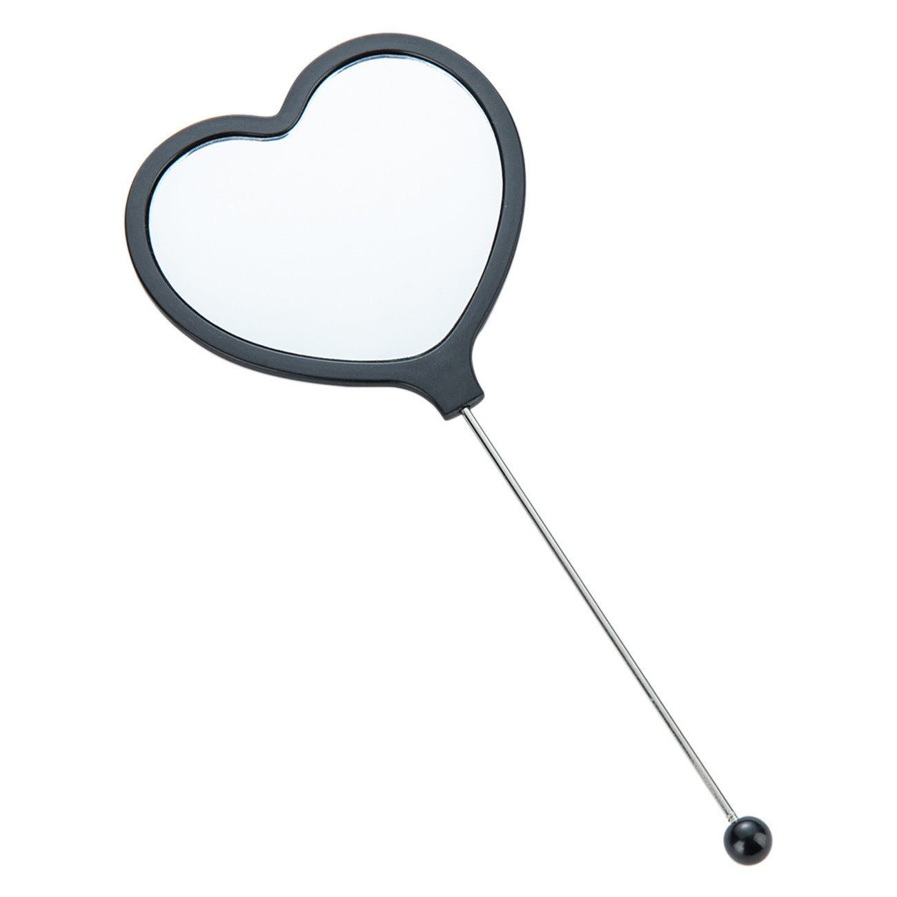 Wholesale New DIY Beaded Handle Mirror Handheld Makeup Mirror Portable Single Dressing Mirror Plastic Love Makeup Mirror