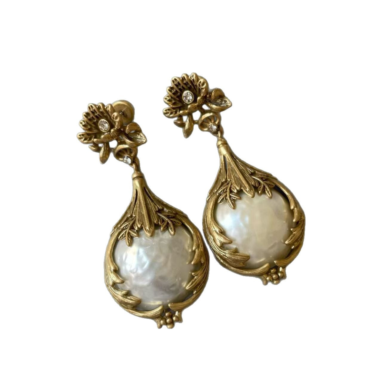 Wholesale Vintage Court Style Flower Resin Necklace Earring Set Trendy Party Fashion Accessory For Resale