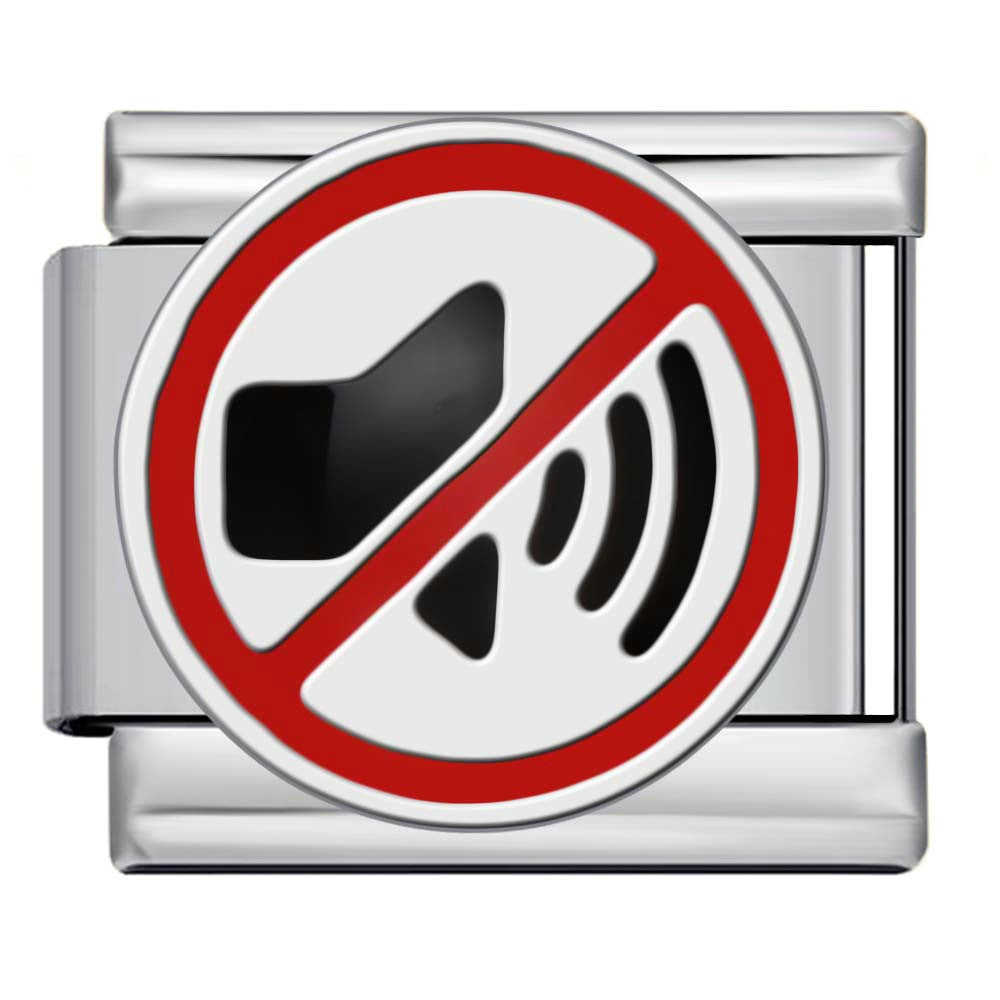 Wholesale 9mm Italian Charm Starter Bracelets DIY Prohibition Sign Stainless Steel Composable Bracelet