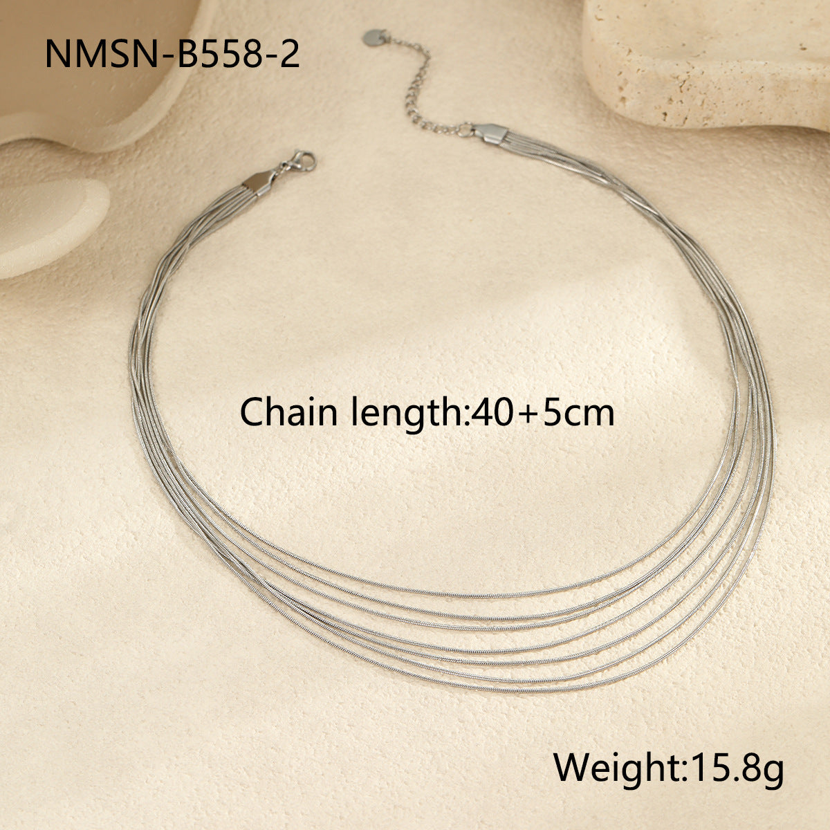 Wholesale  multi-layered wearing clavicle chain stainless steel snake bone chain