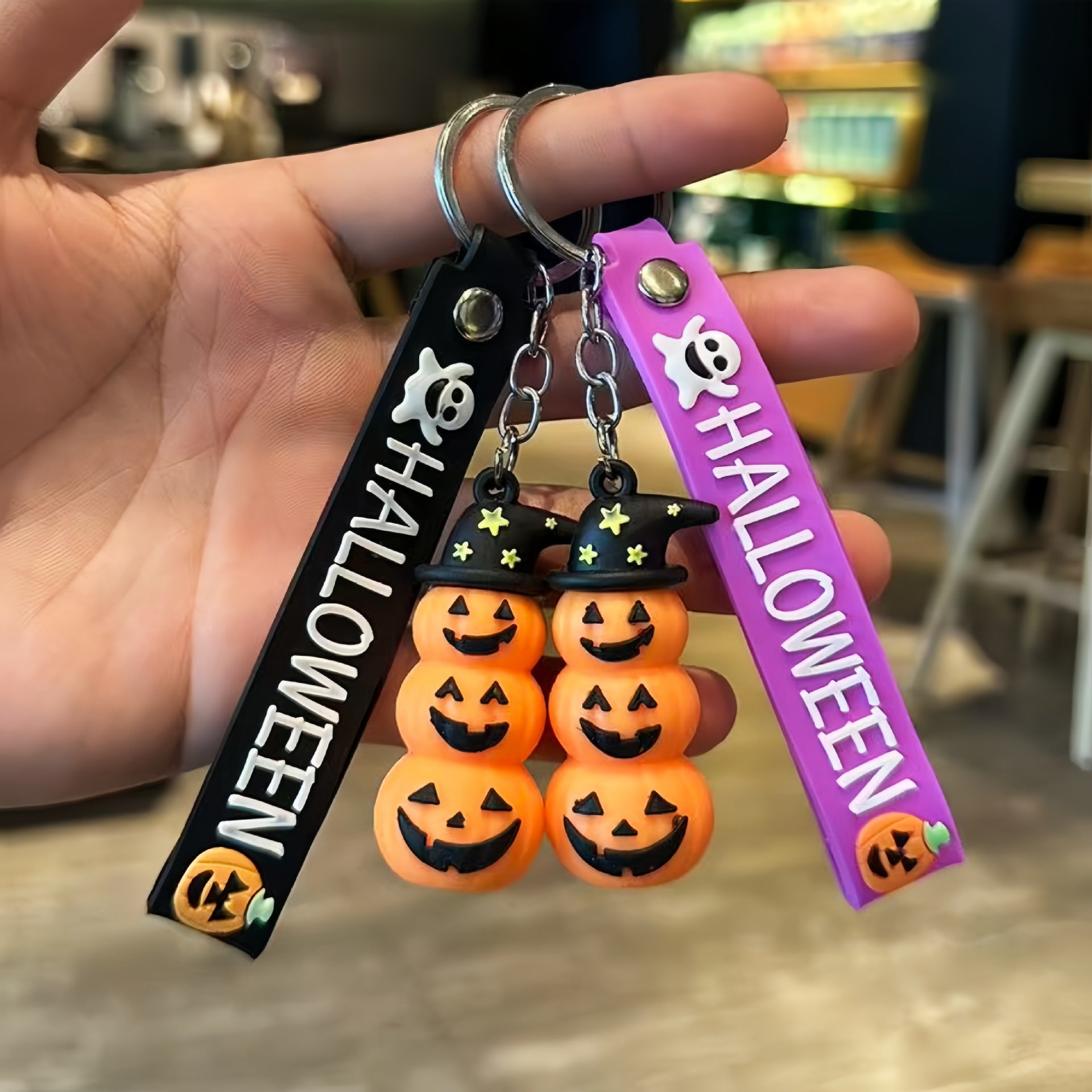 Wholesale  Pumpkin Keychain - Cartoon PVC Little Black House Pendant,  Bag Charm or Gift