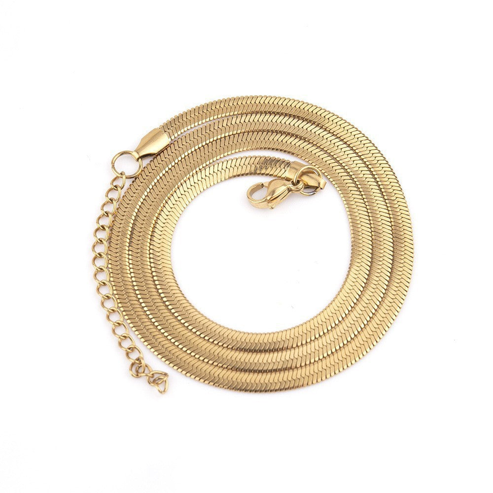 Wholesale Textured Stainless Steel Necklace Snake Necklace Clavicle Chain ACC-NE-Ruix001