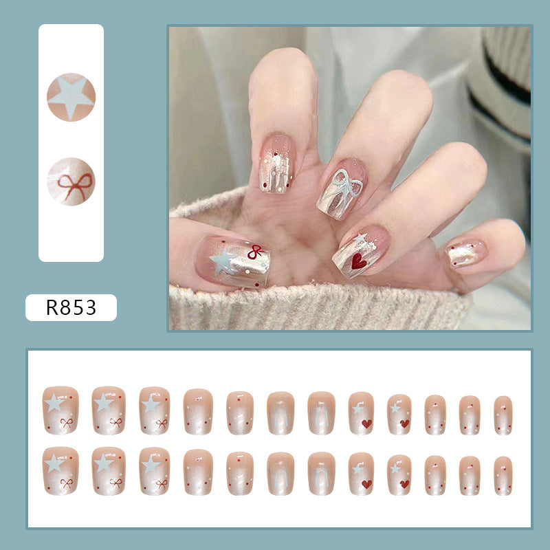 Wholesale 24 Pieces/box Bow Star Nails Kits Nail Stickers
