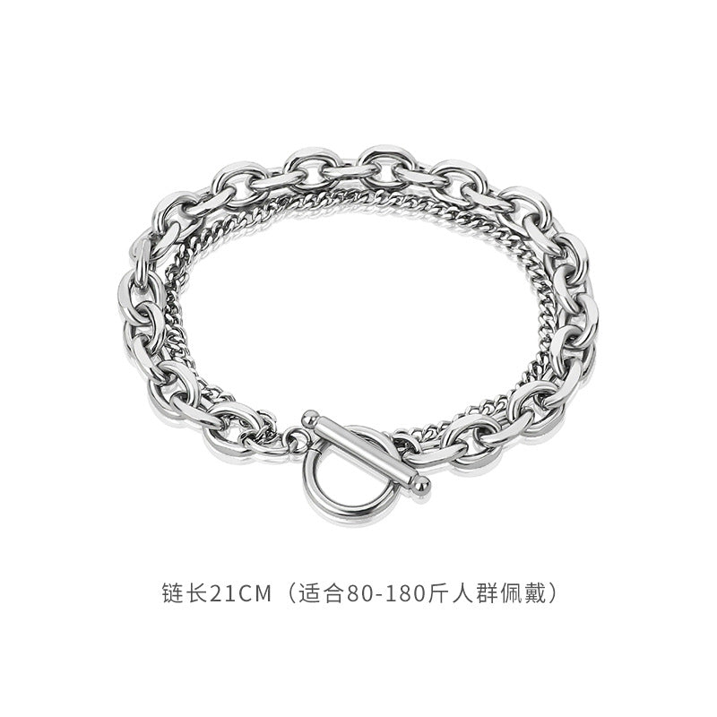 Wholesale Minimalist Stacked Bracelet Titanium Steel Rhombus Design Unisex Jewelry for Resale