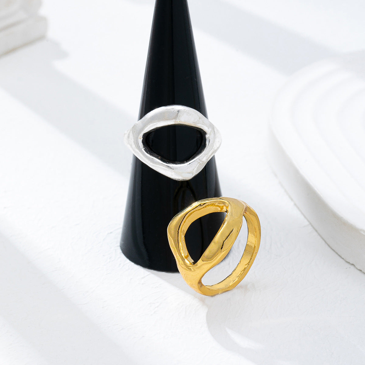 Wholesale Retro Geometric Irregular Ring Set Alloy Plated Women S Everyday Fashion Jewelry Accessory