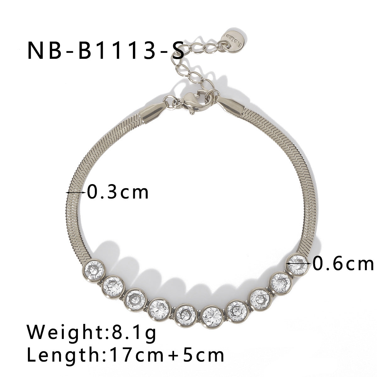Wholesale 18K gold inlaid zircon snake chain titanium steel bracelet necklace suit