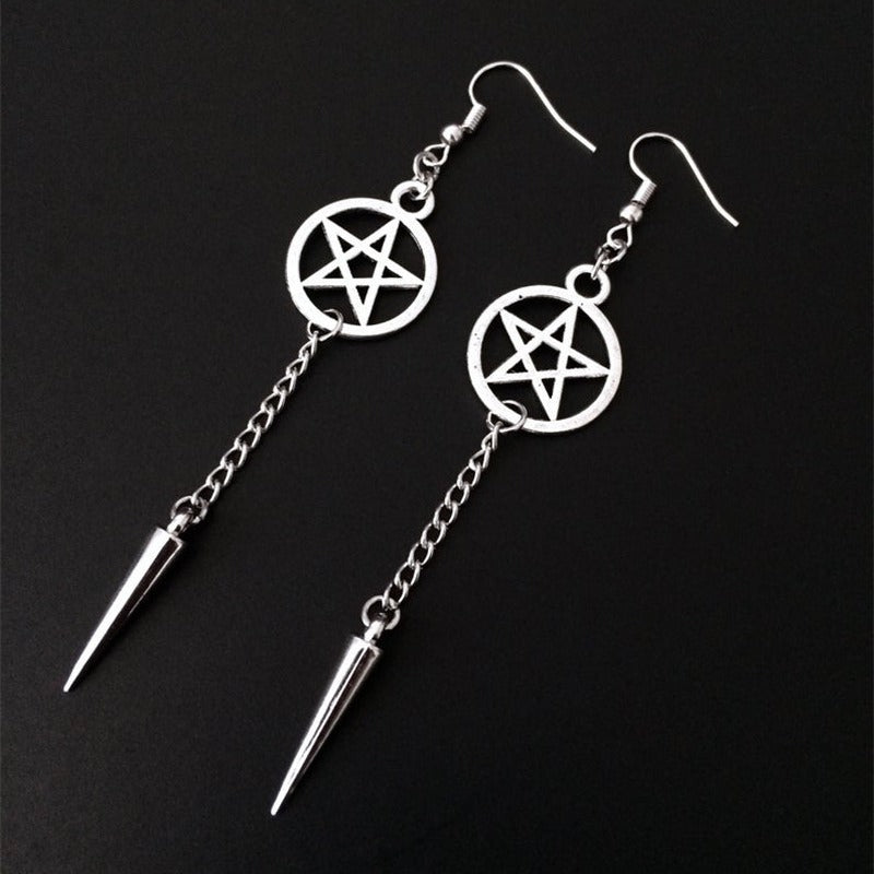 Wholesale Gothic Pentagram Sword Dagger Earrings