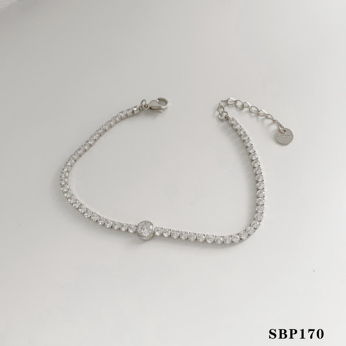 Wholesale Simple Style Stacked Bracelet Combination suit Stainless Steel Zircon Jewelry