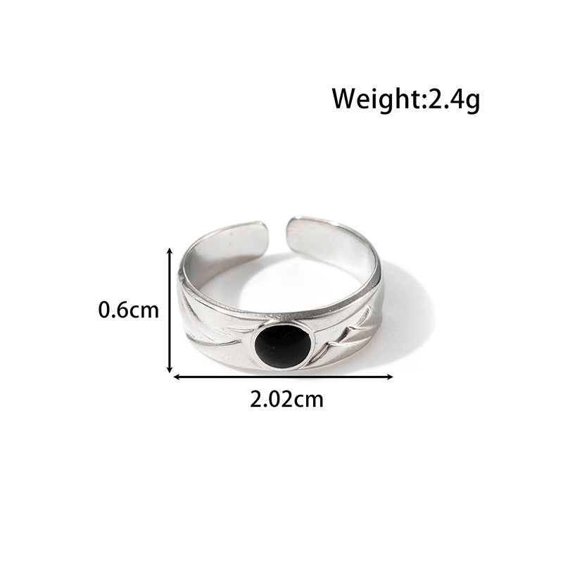 Wholesale Titanium Steel All-match Cross Oil Dropping Opening Adjustable Ring