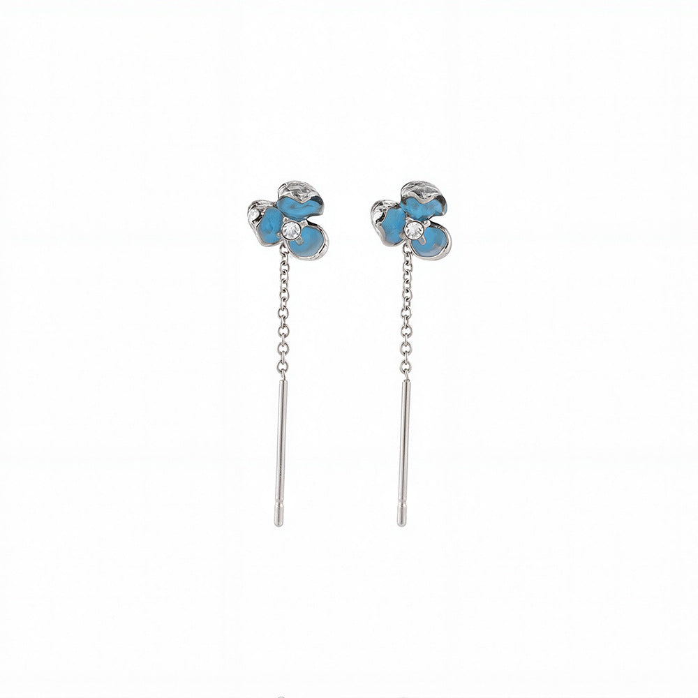 Wholesale Vintage blue iris earrings