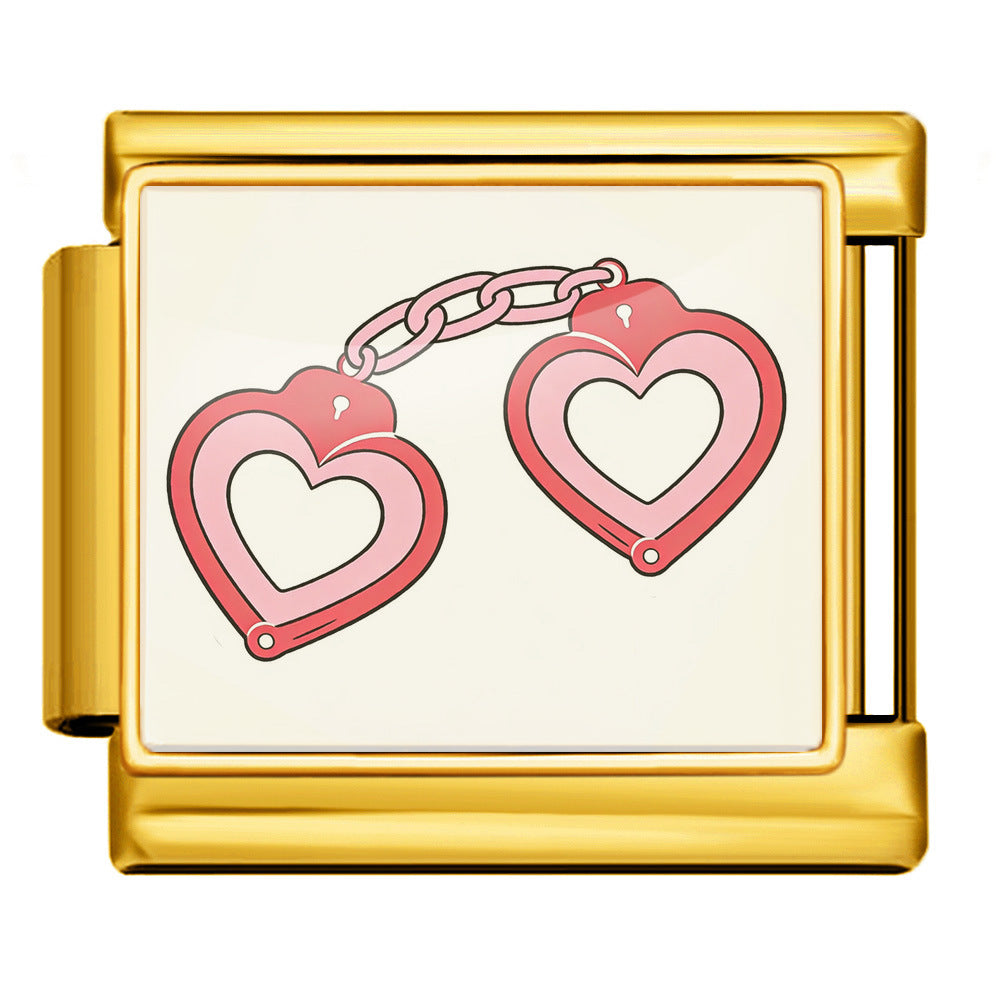 Wholesale 9mm Italian Charm Starter Bracelets DIY Valentine' s Day Heart-Shaped Stainless Steel Composable Bracelet