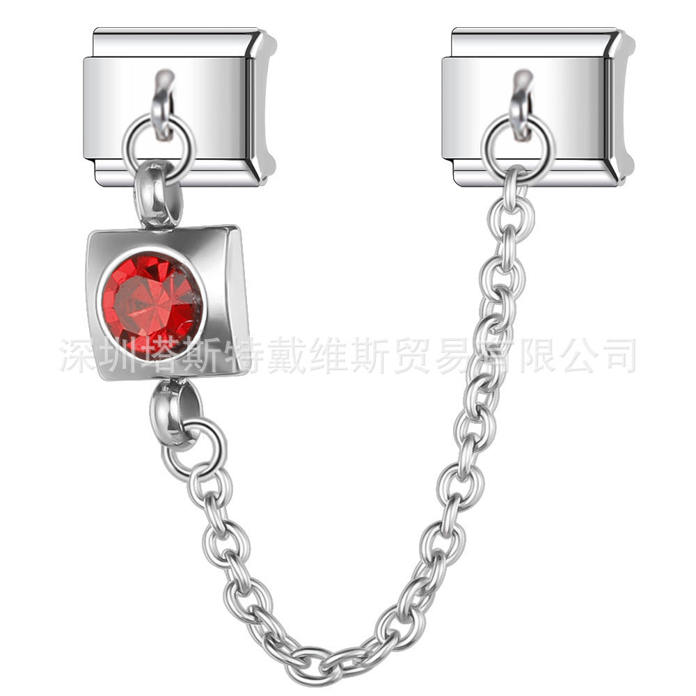 Wholesale Italian Modular Starry Sky Rhinestone Chain Bracelet,  Stainless Steel Electroplated,  Chic Jewelry Accessory for Everyday Wear