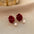 Wholesale Burgundy Flocking Bow Flower Ear Clips Earrings