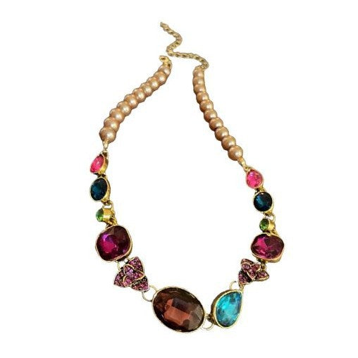 Wholesale Vintage Alloy Rhinestone Flower Layered Clavicle Necklace Jewelry Accessory