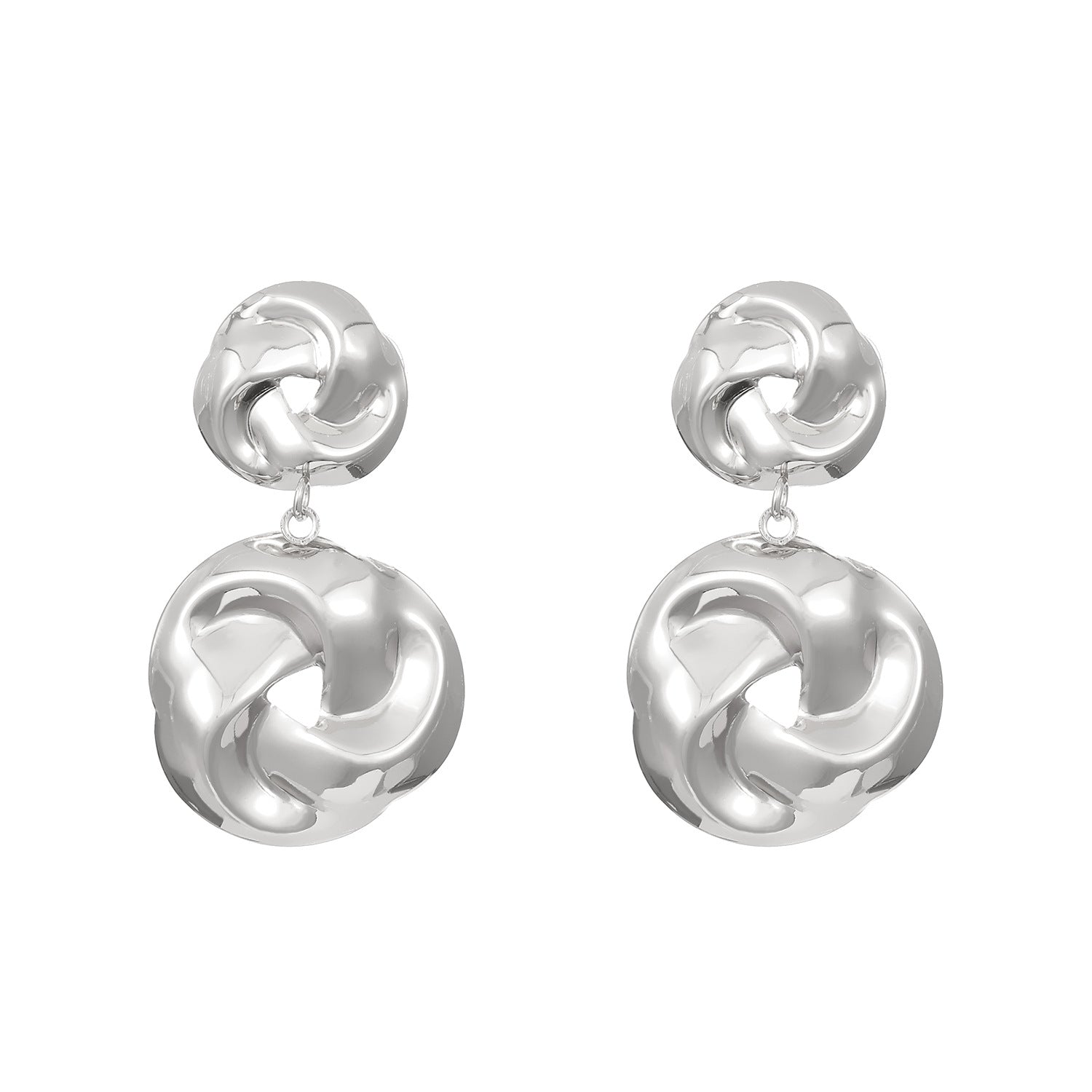 Wholesale Stylish Women S Twisted Knot Jewelry Set With Alloy Necklace Earrings Ring Fashion Everyday Accessory Boutique Resale