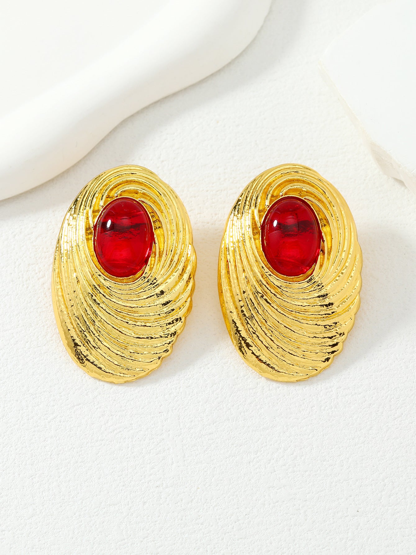 Wholesale Vintage Earrings Silver Needle Oval Earrings Coil Second Hand Earrings ACC-ES-Qunq003