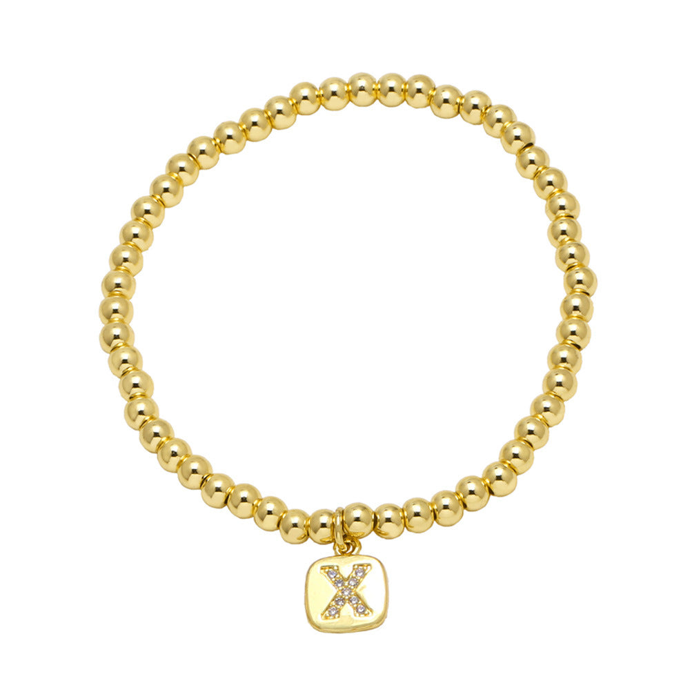 Wholesale Copper letter tag bracelet