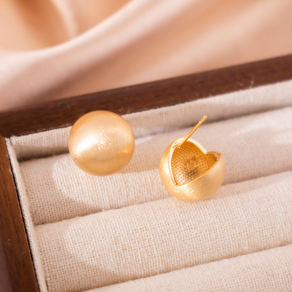 Wholesale Real Gold Electroplated Drawing Geometric Earrings