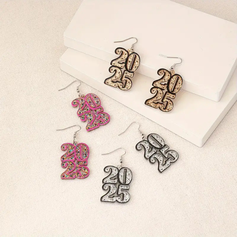 Wholesale Acrylic Number Sparkling Earrings ACC-ES-XiangX001