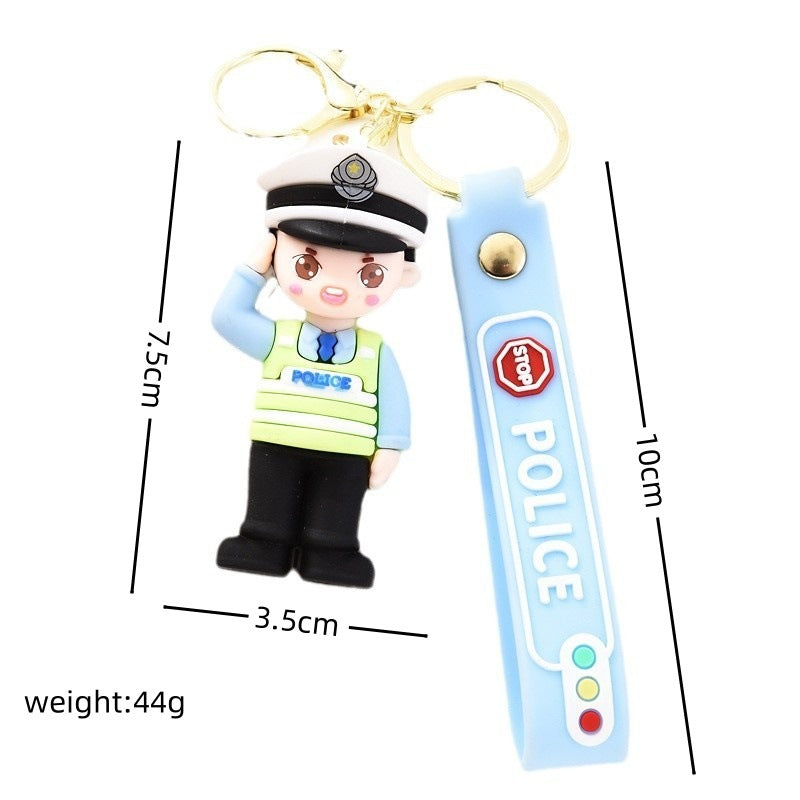 Wholesale original firemen salute traffic police keychain