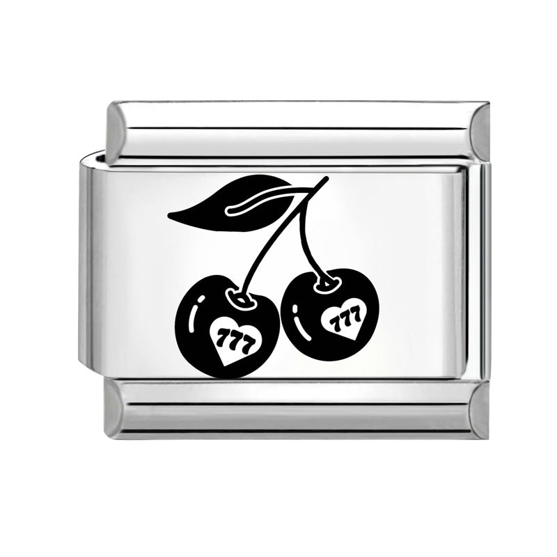 Wholesale  Italian Charm Bracelet 9mm DIY Splicing Removable Strawberry Cherry Stainless Steel Composable Bracelet