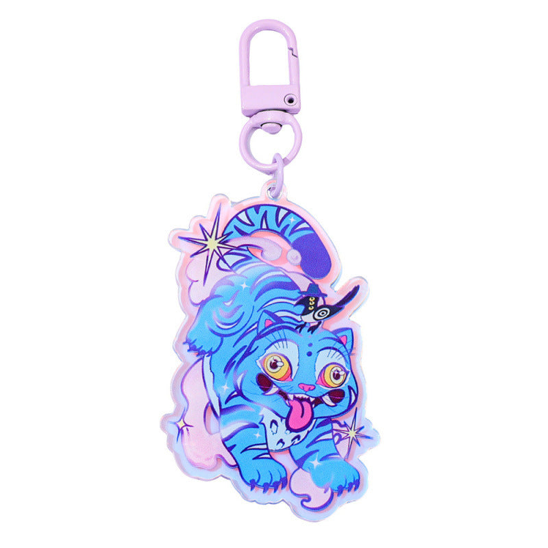Wholesale Kpop girl group little tiger color changing acrylic keychain