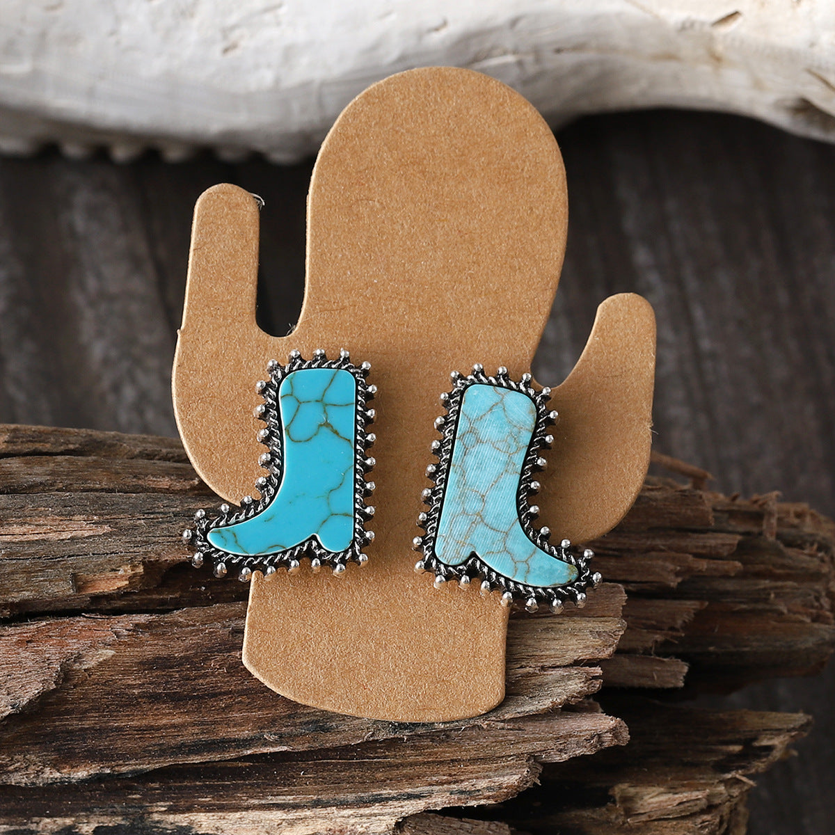 Wholesale Cactus Star Bull Head Heart Turquoise Earrings Necklace Set