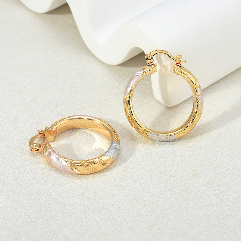 Wholesale Gold Plated Round Colorful Gold Earrings ACC-ES-MoCai009
