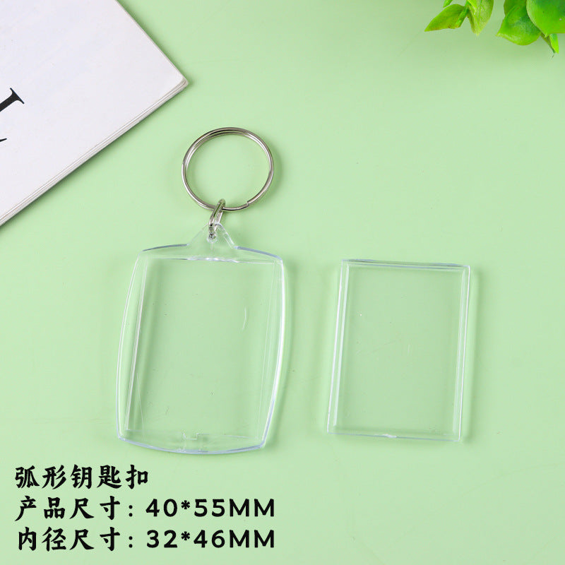 Wholesale Calligraphy Acrylic Keychain Blank Photo Frame - Trendy Fashion Accessory Gift for Party