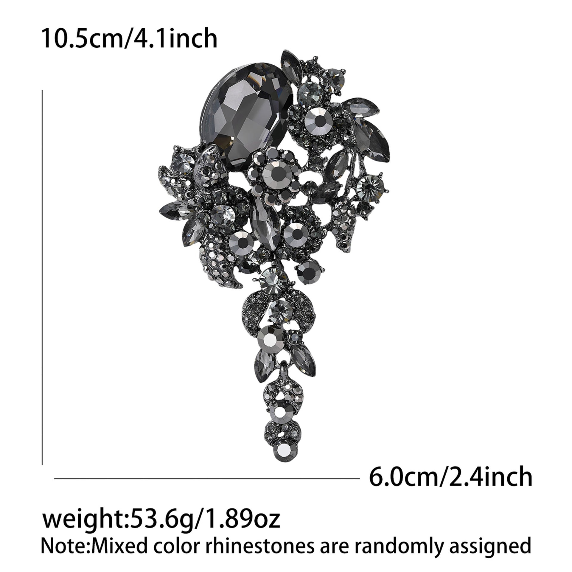 Wholesale Alloy Vintage Crystal Flower Brooch Antique Bronze Purple Women S Fashion Pin