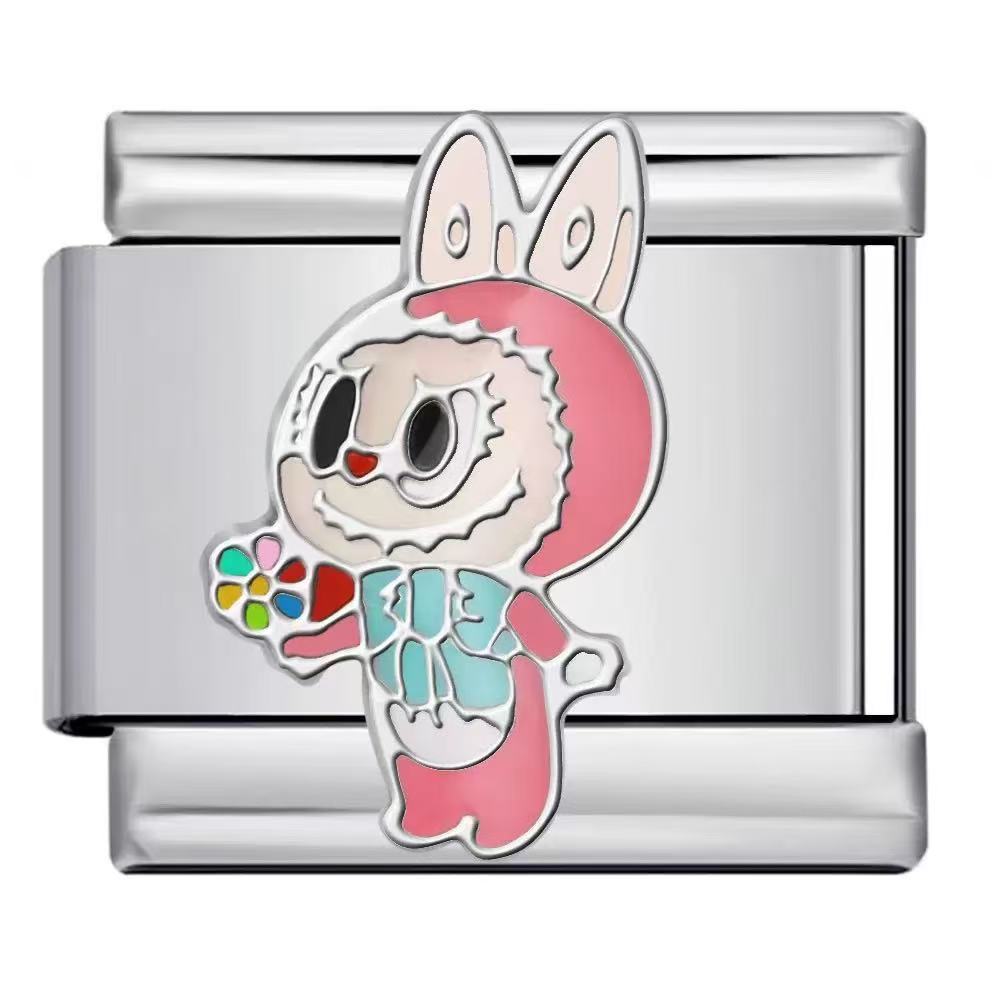 Bracelet de charme italien en gros 9 mm DIY Splicing Cartoon Bracelet composable en acier inoxydable mignon