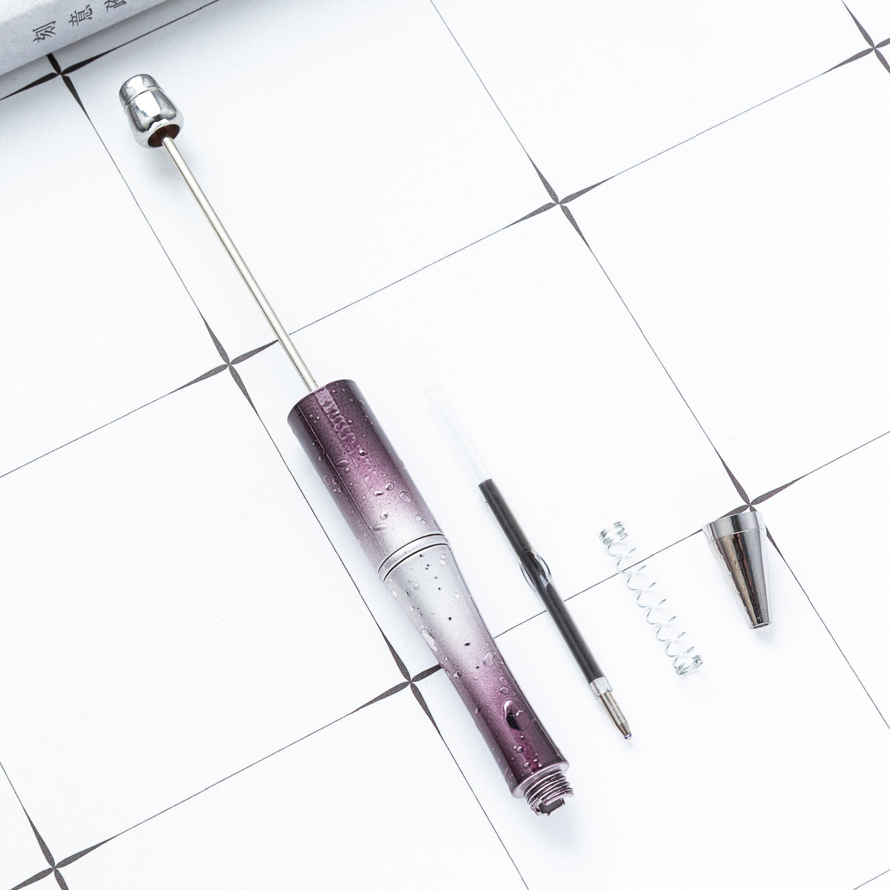 Wholesale diy starry sky beadable pen creative UV plating beadable pens