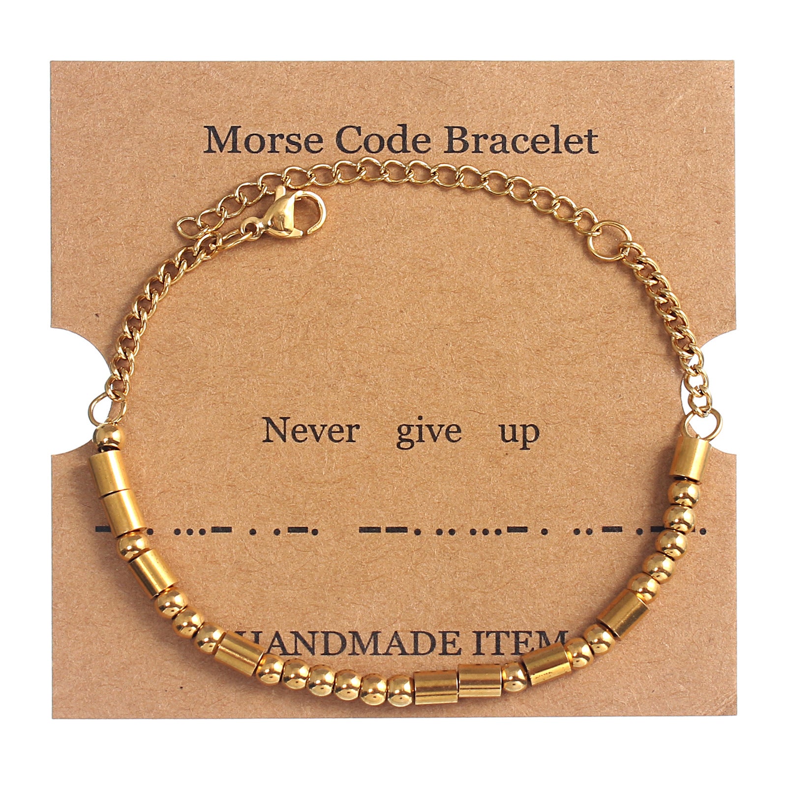 Wholesale stainless steel Golden Moss password letter beaded bracelet
