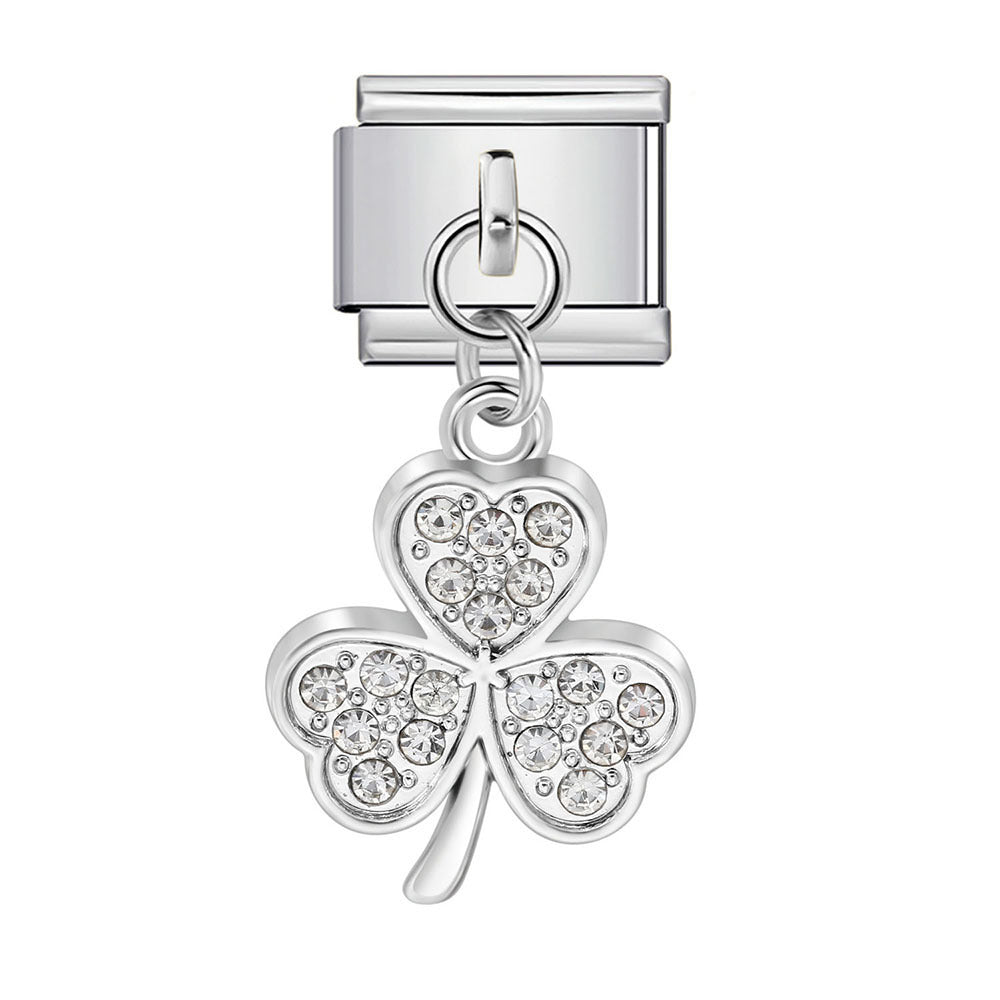 Wholesale Hearts and Love Italian Charms DIY Heart-shaped moon and bowknot pendant Stainless Steel Composable Bracelet