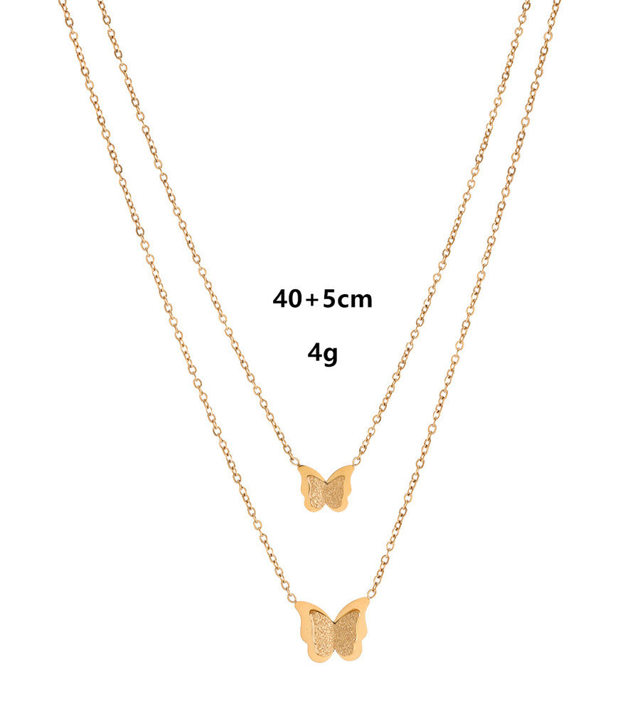 Wholesale Butterfly Necklace 18k Gold Plated Necklace Light Luxury Necklaces Titanium Steel Necklace ACC-NE-TaiYu001