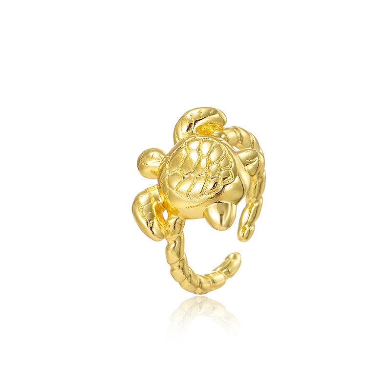 Wholesale Vintage Starfish &  Glossy Turtle Figure Ring