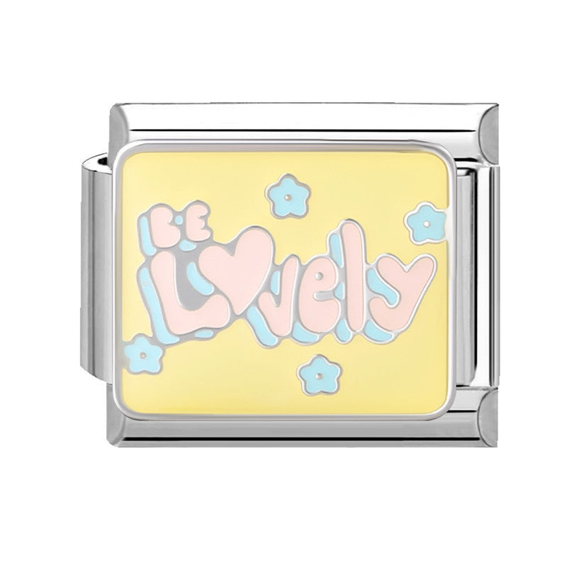 Wholesale Italian Charm Bracelet 9mm DIY Splicing Text Series Stainless Steel Composable Bracelet