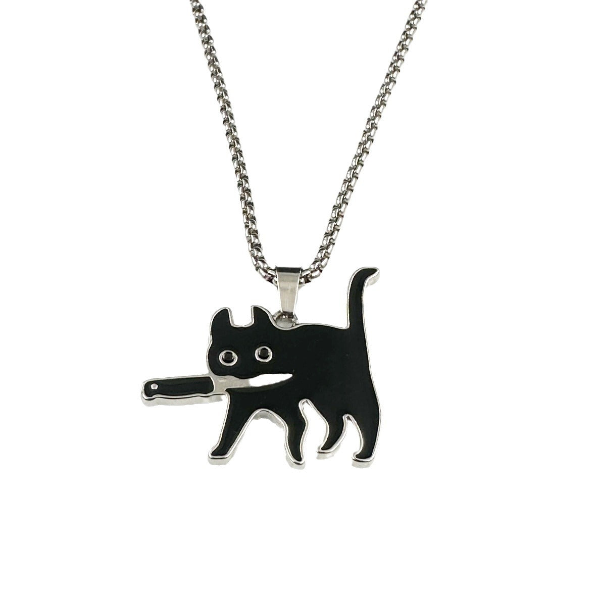Wholesale Cartoon Black Cat Pendant Necklace - Trendy Gift for Women,  Fashion Jewelry Accessory