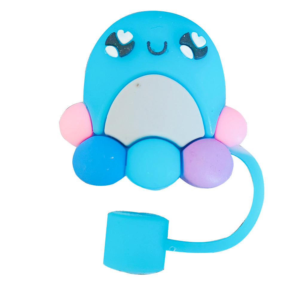 Wholesale 10pcs Cute Cartoon Straw Cover 10mm Straw Tube Cap ACC-SCR-WX003