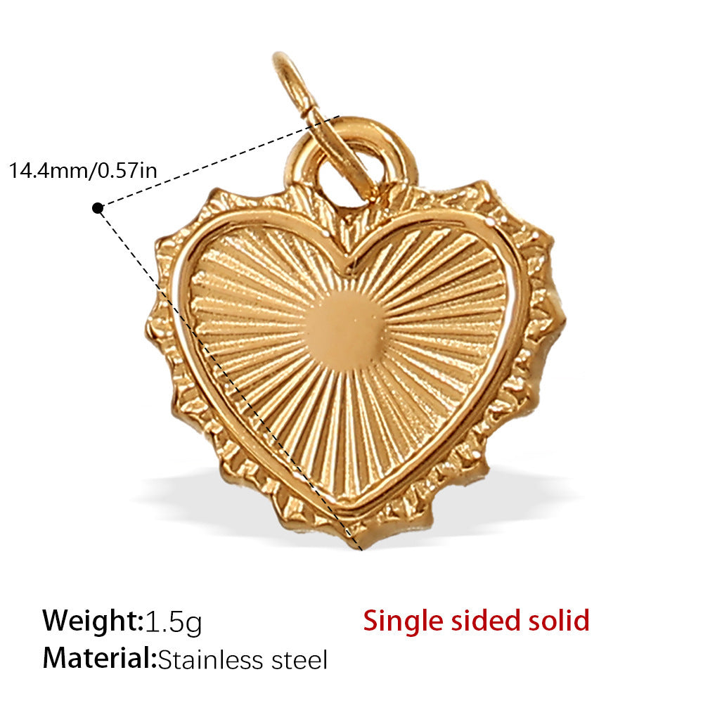 Wholesale  Variety of Peach Heart Stainless Steel Pendant Accessories Collection Lava Diamond Heart DIY Necklace Jewelry