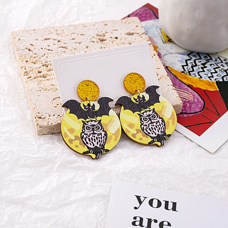 Wholesale   Funny Bat Earrings Horror Cartoon Ghost Earrings