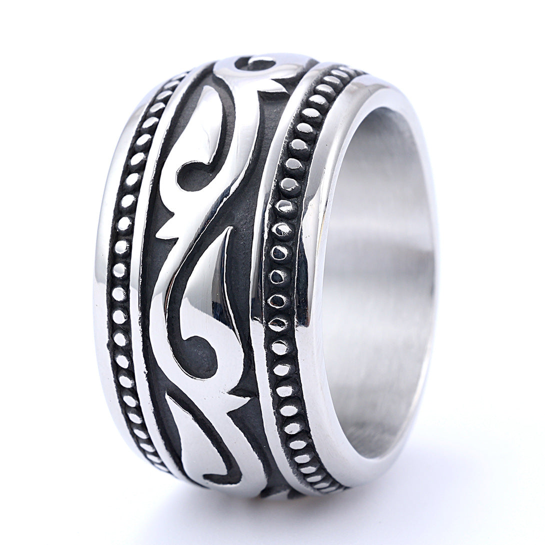 Wholesale Retro Totem Ring Titanium Steel Ring ACC-RS-Moer004